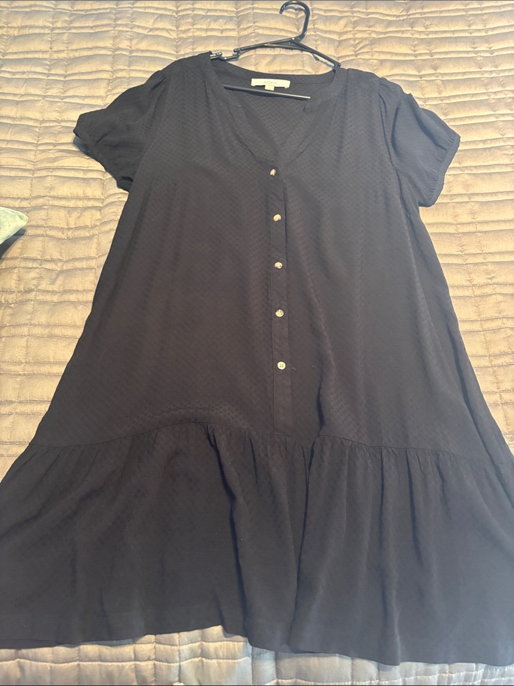 Loft black drop waist dress